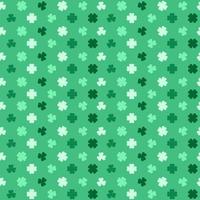 St Patricks Day pattern with shamrocks. Seamless green background and clover leaves. Saint Patricks holiday party backdrop. Vector flat illustration