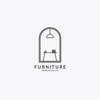 muebles mesa logo vector ilustración diseño línea arte emblema