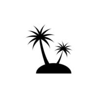 palma, coco, árbol, isla, playa icono sólido vector ilustración logotipo plantilla. adecuado para muchos propósitos.