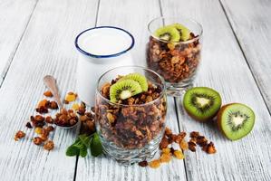 Granola cereal with nuts photo