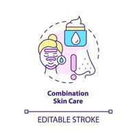 Combination skin care concept icon. Beauty and healthcare. Everyday routine abstract idea thin line illustration. Isolated outline drawing. Editable stroke. Roboto-Medium, Myriad Pro-Bold fonts used vector