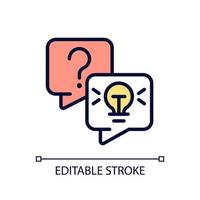 Frequently asked questions pixel perfect RGB color icon. Service information. Help desk. Online shopping. Isolated vector illustration. Simple filled line drawing. Editable stroke. Arial font used