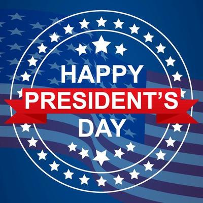 happy president's day in circle frame and circle stars