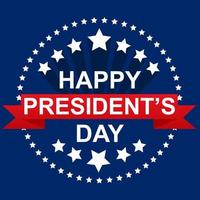 happy president's day in circle of stars with flag square social media post vector