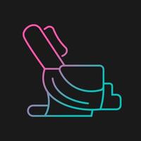 Massage chair gradient vector icon for dark theme. Massaging equipment. Back sore and pain reducing. Body care. Thin line color symbol. Modern style pictogram. Vector isolated outline drawing