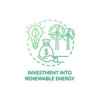 Investment into renewable energy concept icon. Reducing air pollution abstract idea thin line illustration. Funding opportunities. Mitigating climate change. Vector isolated outline color drawing