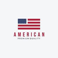 Minimalist American Flag Logo Vector Design Symbol Vintage Illustration