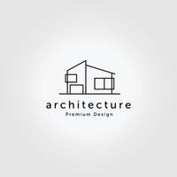 diseño de ilustración de vector de arte de línea de logotipo de arquitectura minimalista creativa