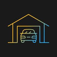 Parking space nearby gradient vector icon for dark theme. Residential garage. Accessible space for vehicles. Thin line color symbol. Modern style pictogram. Vector isolated outline drawing