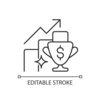 Performance bonus linear icon. Motivating talented employees. Improving work performance. Thin line customizable illustration. Contour symbol. Vector isolated outline drawing. Editable stroke