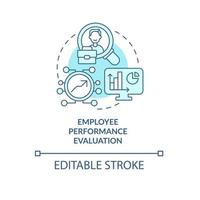 Employee performance evaluation blue concept icon. Assessing productivity. Worker monitoring abstract idea thin line illustration. Vector isolated outline color drawing. Editable stroke