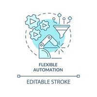 Flexible automation blue concept icon. Extended programmable automation abstract idea thin line illustration. Isolated outline drawing. Editable stroke. Roboto-Medium, Myriad Pro-Bold fonts used vector