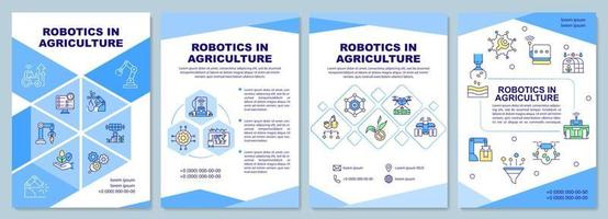 plantilla de folleto de robótica en agricultura. adopción. diseño de impresión de folletos con iconos lineales. diseños vectoriales para presentación, informes anuales, anuncios. arial-black, innumerables fuentes pro-regulares utilizadas vector