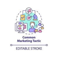 Common marketing tactic concept icon. Promoting product with influencers abstract idea thin line illustration. Isolated outline drawing. Editable stroke. Arial, Myriad Pro-Bold fonts used vector