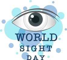 logotipo de la palabra del día mundial de la vista con un ojo vector