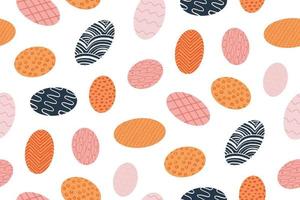 Printseamless pattern with colorful easter eggs in patterns vector