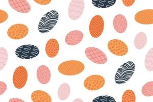 Printseamless pattern with colorful easter eggs in patterns vector