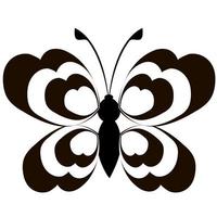 Butterfly insect silhouette outline on white background vector