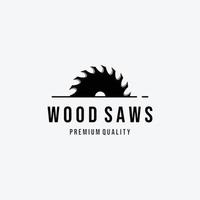 Wood saws Vintage Logo Vector, Design of Carpentry Concept, Minimalist Illustration of Wood Working vector