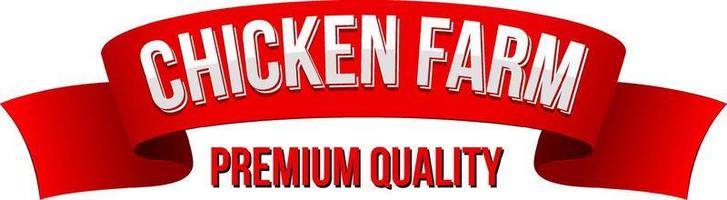 banner de palabra de calidad premium de granja de pollos vector