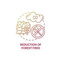 Forest fires reduction concept icon. Common initiative abstract idea thin line illustration. Biomass burning. Decreasing smoke emissions. Lowering global warming. Vector isolated outline color drawing