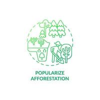 Popularize afforestation concept icon. Common initiative abstract idea thin line illustration. Protecting wild animals. Soil conservation. Planting new trees. Vector isolated outline color drawing