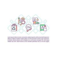 Reduce carbon emissions concept line icons with text. PPT page vector template with copy space. Brochure, magazine, newsletter design element. Recycling program linear illustrations on white