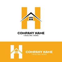 Initial letter H real estate logo vector, initial letter H house logo vector