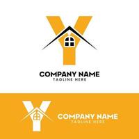 Initial letter Y real estate logo vector, initial letter Y house logo vector