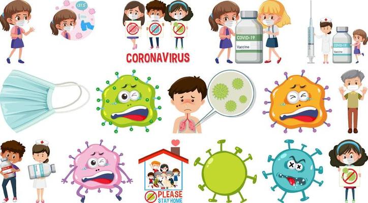 Patients and Coronavirus vaccination isolated objects