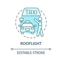 Rooflight turquoise concept icon. Shipping parel. Starting delivery business abstract idea thin line illustration. Isolated outline drawing. Editable stroke. Roboto-Medium, Myriad Pro-Bold fonts used vector