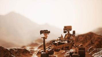 Curiosity Mars Rover exploring the surface of red planet video