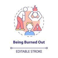 Being burned out concept icon. Disbalanced lifestyle problem abstract idea thin line illustration. Isolated outline drawing. Editable stroke. Roboto-Medium, Myriad Pro-Bold fonts used vector