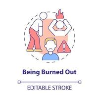 Being burned out concept icon. Disbalanced lifestyle problem abstract idea thin line illustration. Isolated outline drawing. Editable stroke. Roboto-Medium, Myriad Pro-Bold fonts used vector