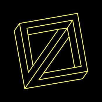 Impossible shape. Web design element. Optical illusion object. Line design. vector