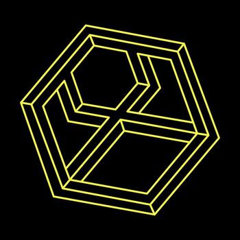 Impossible shape. Web design element. Optical illusion object. Line design. Geometric figures. vector