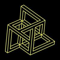 Impossible optical illusion shape. Optical art object. Impossible figures. Line art. Geometry. vector