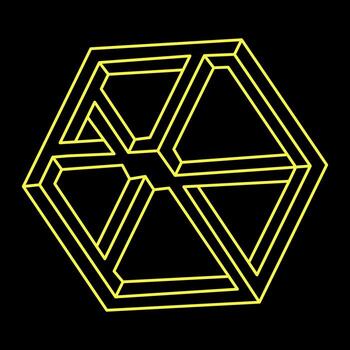 Impossible shape. Web design element. Optical illusion object. Line design. Sacred geometry figure. vector