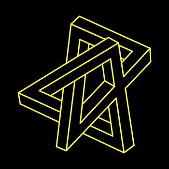 Impossible optical illusion shape. Optical art object. Impossible figures. Line art. Geometry. vector