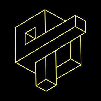 Impossible shape. Web design element. Optical illusion object. Line design. Unreal geometric figures. Optical art. vector