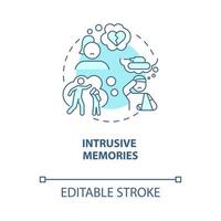 Intrusive memories blue concept icon. Hate speech effect abstract idea thin line illustration. Experiencing psychological damage. Vector isolated outline color drawing. Editable stroke