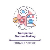 Transparent decision making concept icon. Political transparency abstract idea thin line illustration. Increasing of public awareness. Vector isolated outline color drawing. Editable stroke