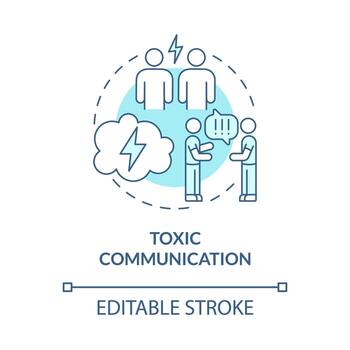Hostile communication concept icon. Negative emotions expression. Aggressive partner. Constant accusing abstract idea thin line illustration. Vector isolated outline color drawing. Editable stroke
