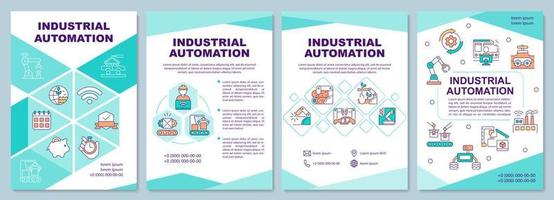 plantilla de folleto de automatización industrial. beneficios de la automatización. diseño de impresión de folletos con iconos lineales. diseños vectoriales para presentación, informes anuales, anuncios. arial black, innumerables fuentes pro regulares utilizadas vector