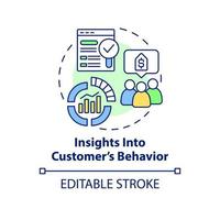 Insights into customer behavior concept icon. Dynamic pricing benefit abstract idea thin line illustration. Isolated outline drawing. Editable stroke. Roboto-Medium, Myriad Pro-Bold fonts used vector