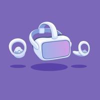 gafas vr con controlador conjunto dispositivo de entretenimiento futurista objeto ilustración vector