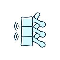 Ankylosing spondylitis RGB color icon. Chronic inflammation affecting spine. Progressive arthritis type. Autoimmune disease. Complex disorder. Isolated vector illustration. Simple filled line drawing