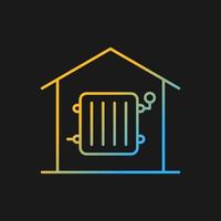 Required heating gradient vector icon for dark theme. Delivering warm air to rooms. Heat source in habitable spaces. Thin line color symbol. Modern style pictogram. Vector isolated outline drawing