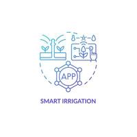 icono de concepto de gradiente azul de riego inteligente. dispositivo de automatización del hogar idea abstracta ilustración de línea delgada. innovación tecnológica. automatización de granjas. dibujo de contorno aislado. innumerables fuentes pro-bold utilizadas vector