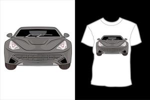 diseño de camiseta de ilustración de coche deportivo moderno vector